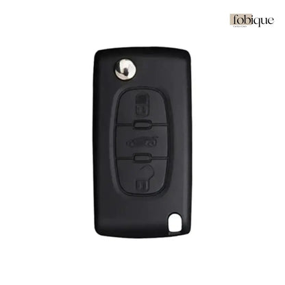Elegant Collection | Car Key Cover Compatible with Citroën C4, C5, C4 Picasso & More – 3-Button Flip Key Case Fobique