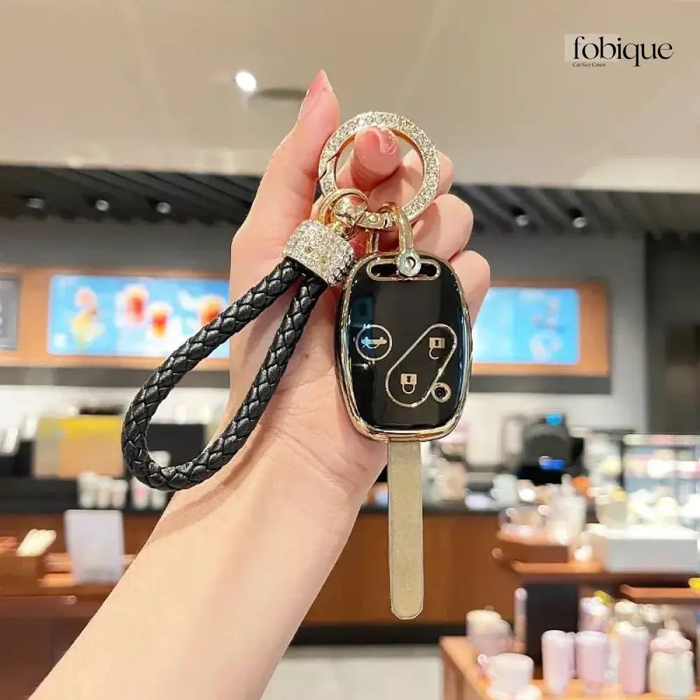Elegant Collection | Car Key Cover Compatible with Honda Civic, CR-V, Accord, Element & more – 2/3-Button Integrated Remote Key Case Fobique