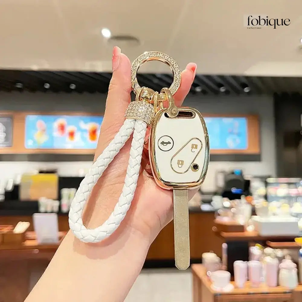 Elegant Collection | Car Key Cover Compatible with Honda Civic, CR-V, Accord, Element & more – 2/3-Button Integrated Remote Key Case Fobique