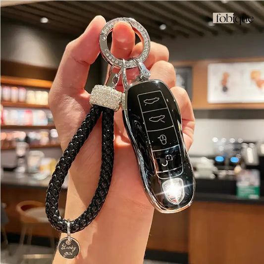 Elegant Collection | Key Cover Fob Case Suitable for Porsche Panamera Cayenne Macan 911 991 Cayman & More Fobique