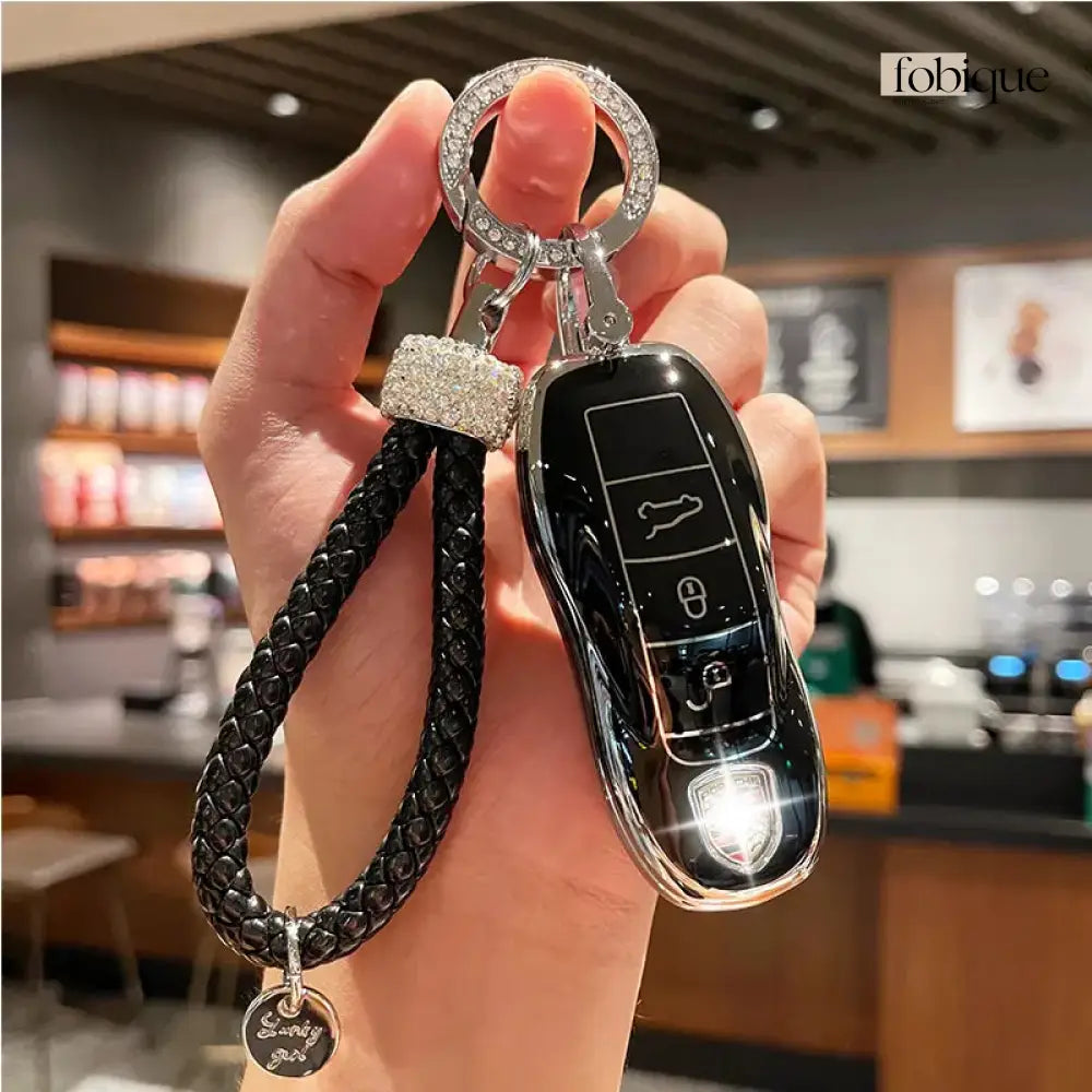 Elegant Collection | Key Cover Fob Case Suitable for Porsche Panamera Cayenne Macan 911 Boxster Cayman & More Fobique