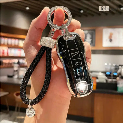 Elegant Collection | Key Cover Fob Case Suitable for Porsche Panamera Cayenne Macan 911 Boxster Cayman & More Fobique