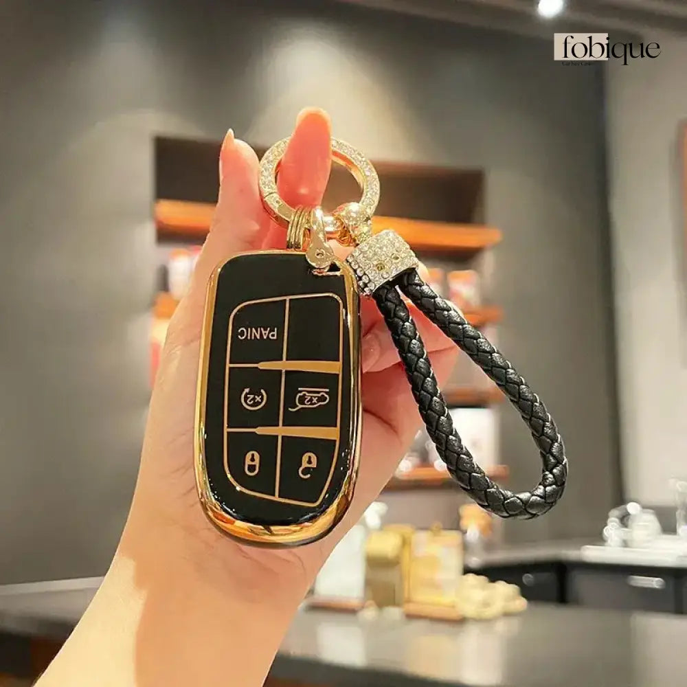 Elegant Collection | Car Key Cover Compatible with Chrysler Town & Country, Dodge Grand Caravan & More Fobique