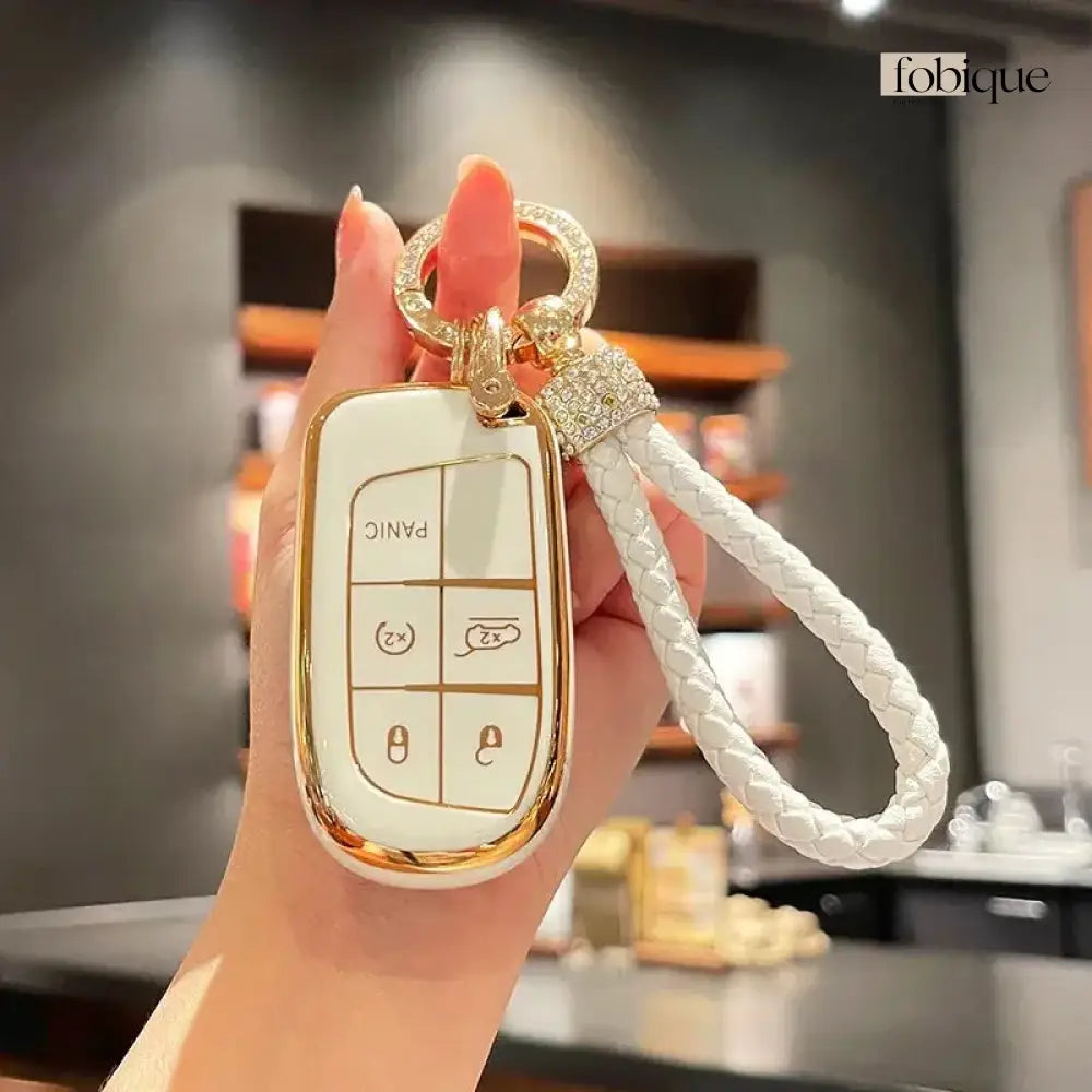 Elegant Collection | Car Key Cover Compatible with Chrysler Town & Country, Dodge Grand Caravan & More Fobique