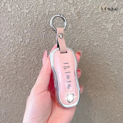 Prime Collection | Key Cover Fob Case Suitable for Porsche Panamera Cayenne Macan 911 Boxster Cayman & More Fobique