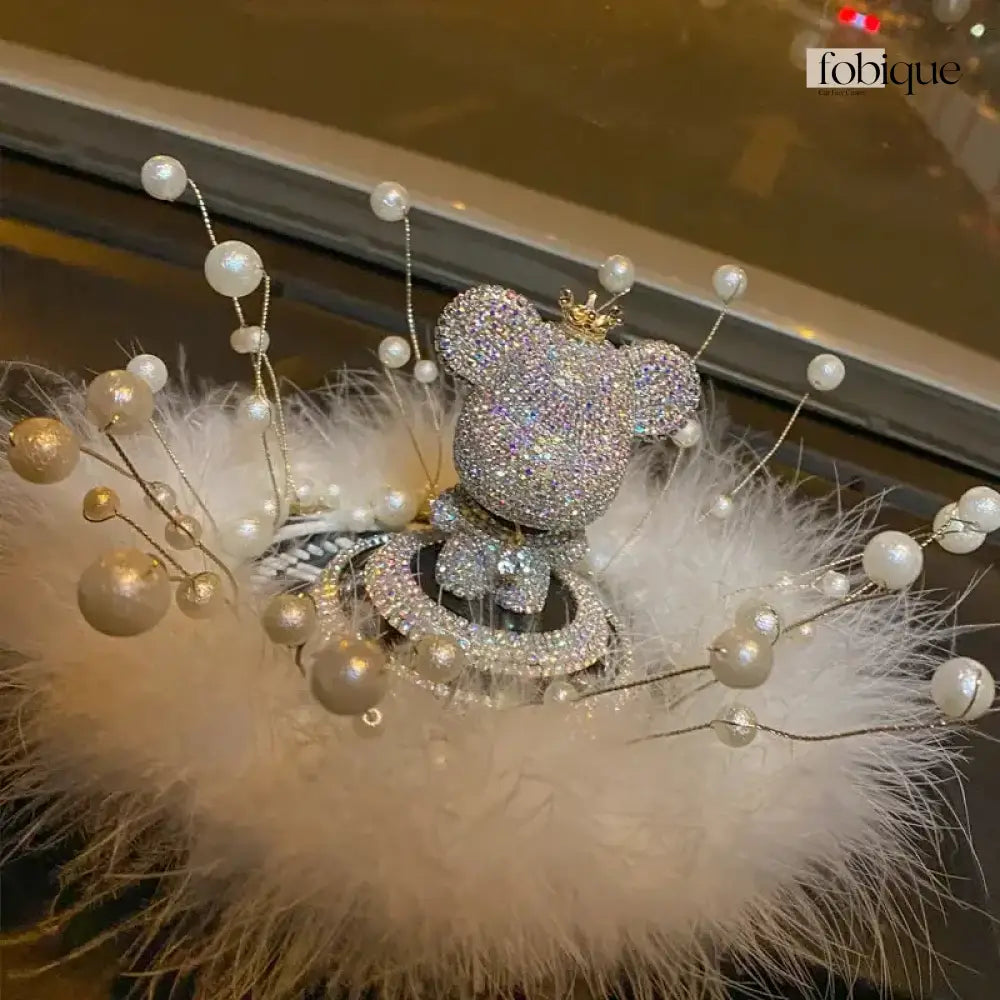 Rhinestone Beaded Pearl Bear Decoration Fobique