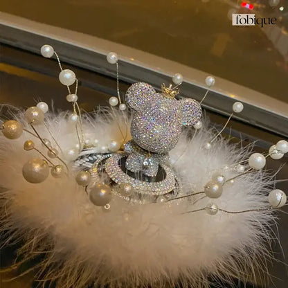 Rhinestone Beaded Pearl Bear Decoration Fobique