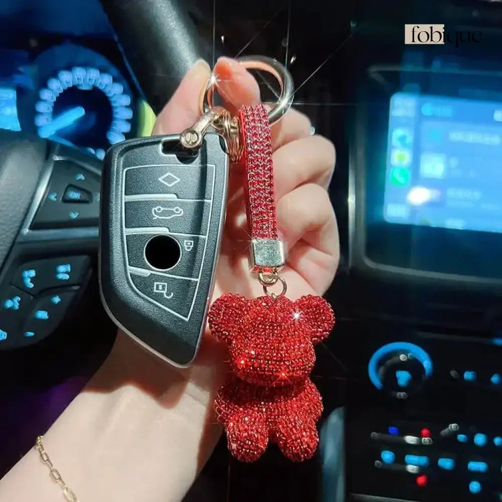 Rhinestone Bear (Gold Edges) Fobique