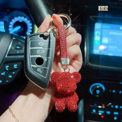 Rhinestone Bear (Gold Edges) Fobique