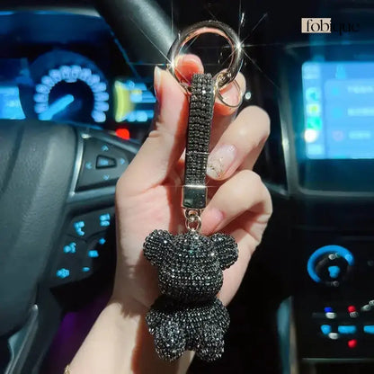 Rhinestone Bear (Gold Edges) Fobique