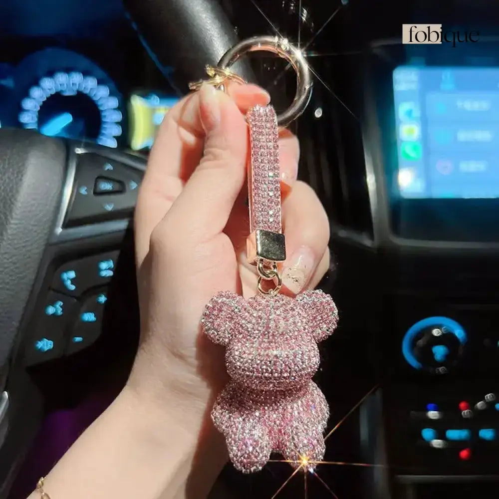 Rhinestone Bear (Gold Edges) Fobique