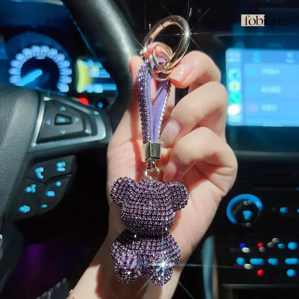 Rhinestone Bear (Gold Edges) Fobique