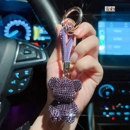 Rhinestone Bear (Gold Edges) Fobique