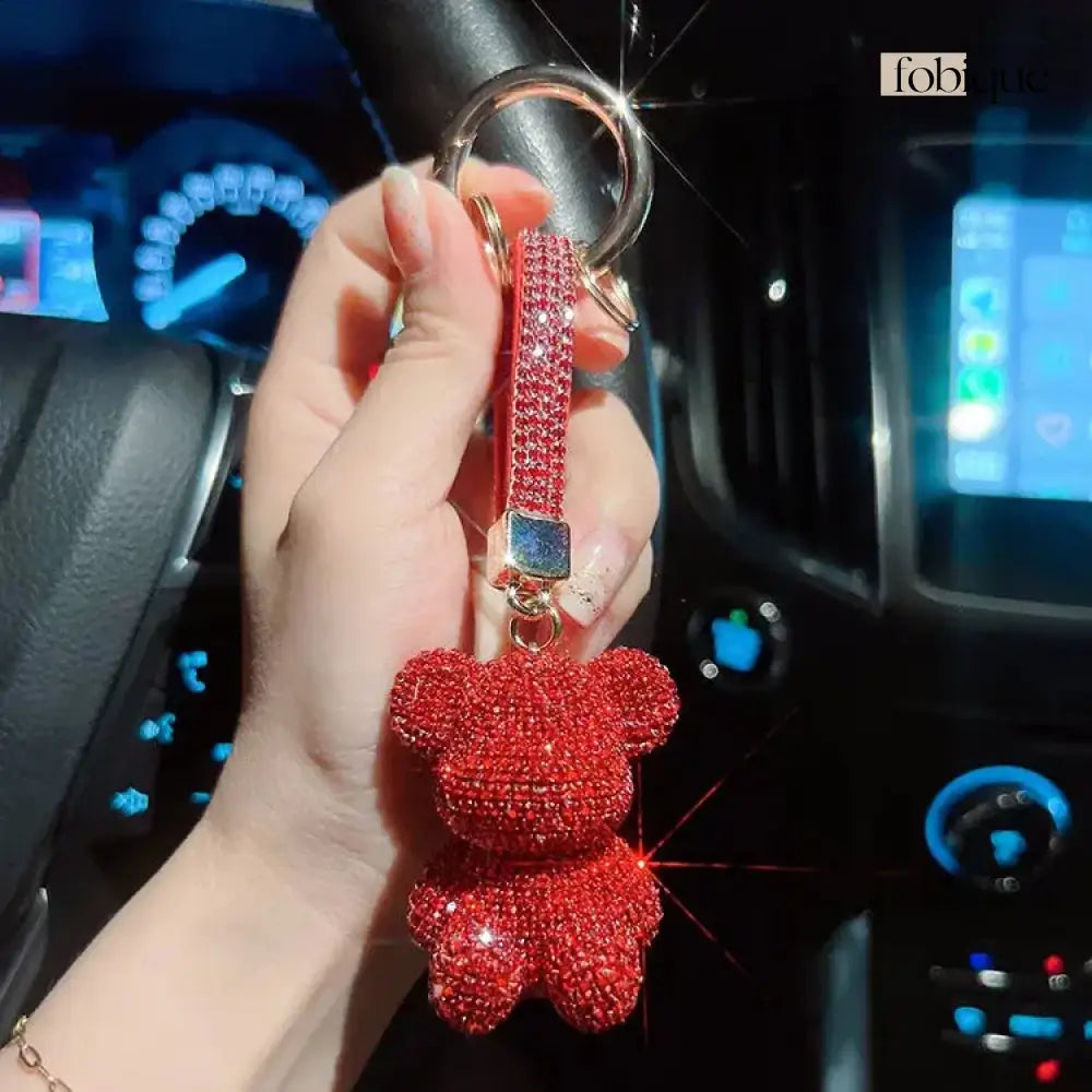 Rhinestone Bear (Gold Edges) Fobique