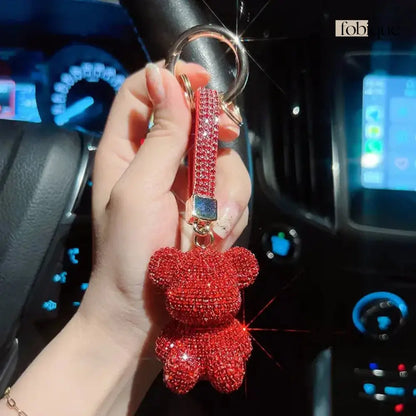 Rhinestone Bear (Gold Edges) Fobique