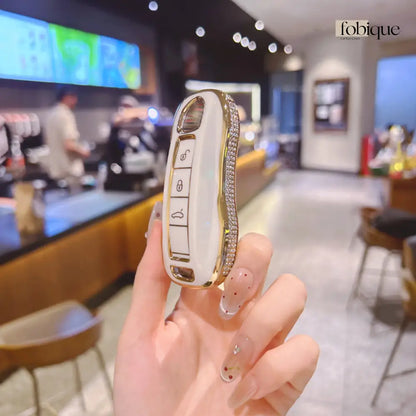 Royale Collection | Key Cover Fob Case Suitable for Porsche Panamera Cayenne Macan 911 Boxster Cayman & More