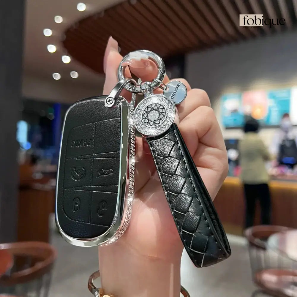 Royale Leather Collection | Car Key Cover Compatible with Chrysler Town & Country, Dodge Grand Caravan & More Fobique
