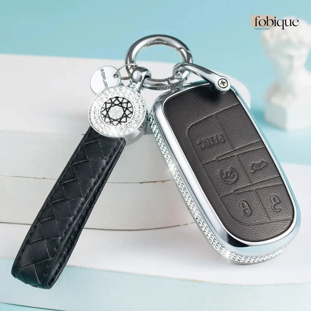 Royale Leather Collection | Car Key Cover Compatible with Chrysler Town & Country, Dodge Grand Caravan & More Fobique