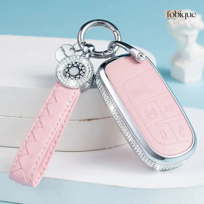 Royale Leather Collection | Car Key Cover Compatible with Chrysler Town & Country, Dodge Grand Caravan & More Fobique