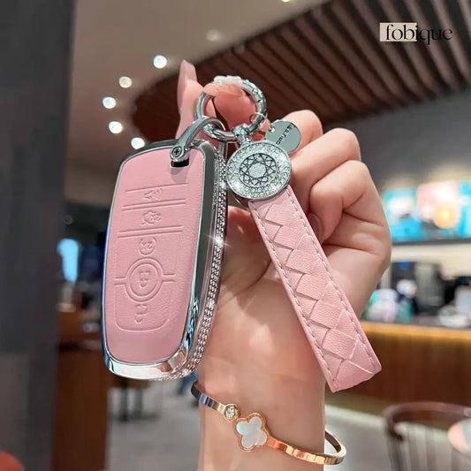 Royale Leather Collection | Car Key Cover Compatible with Ford Explorer, Edge, Mustang & more Fobique