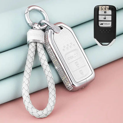 Royale Leather Collection | Car Key Cover Compatible with Honda Accord, Civic, CR-V, Pilot & more Fobique