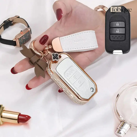 Royale Leather Collection | Car Key Cover Compatible with Honda Civic, Accord, CR-V, Pilot & more Fobique
