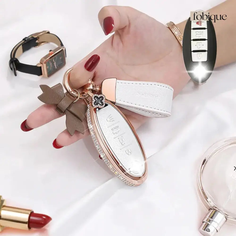 Royale Leather Collection | Key Fob Cover for Infiniti M35, M37, Q70, FX50 | 4-Button Smart Key Fobique